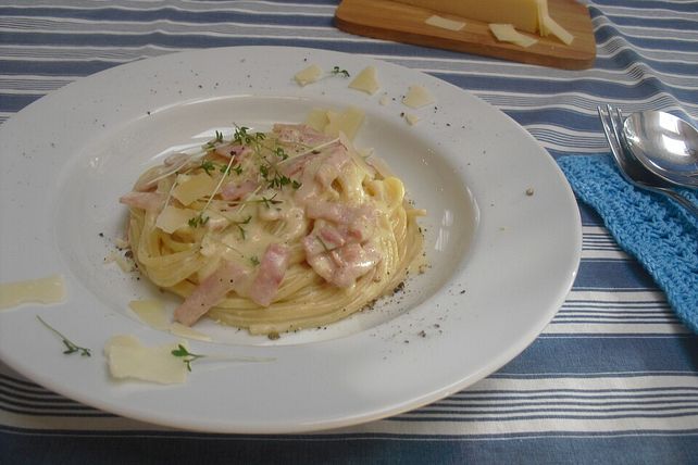 Spaghetti Mit Schinken Sahne So E Von Jockelchen Chefkoch