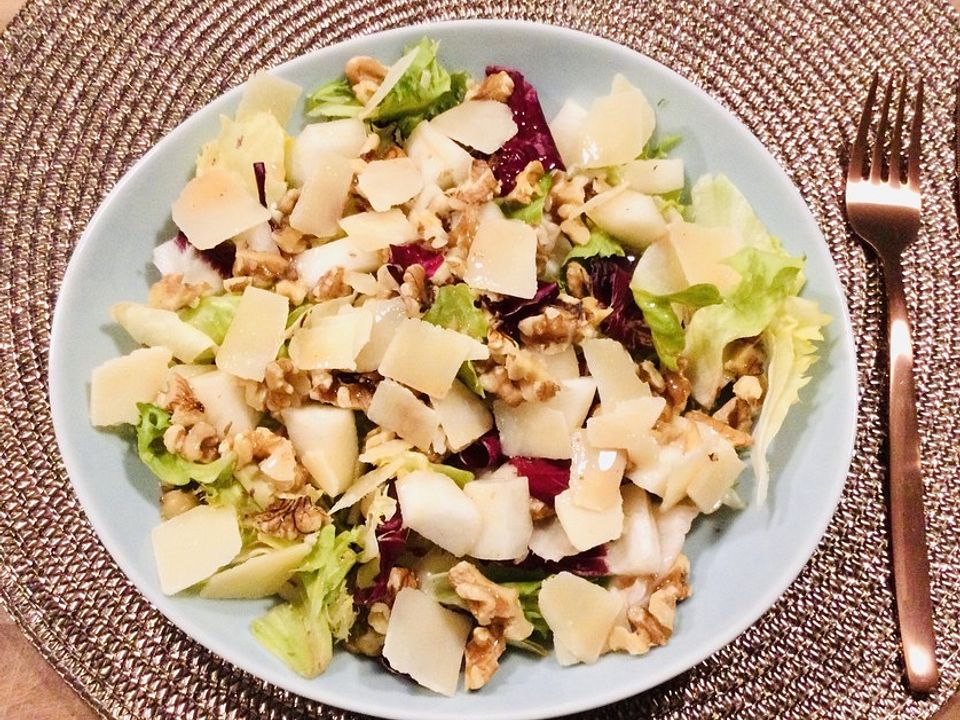 Radicchio Birnen Salat Mit Waln Ssen Und Parmesan Von Elanda Chefkoch