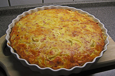 Einfache Schinken K Se Lauch Quiche Von Downhillcat Chefkoch