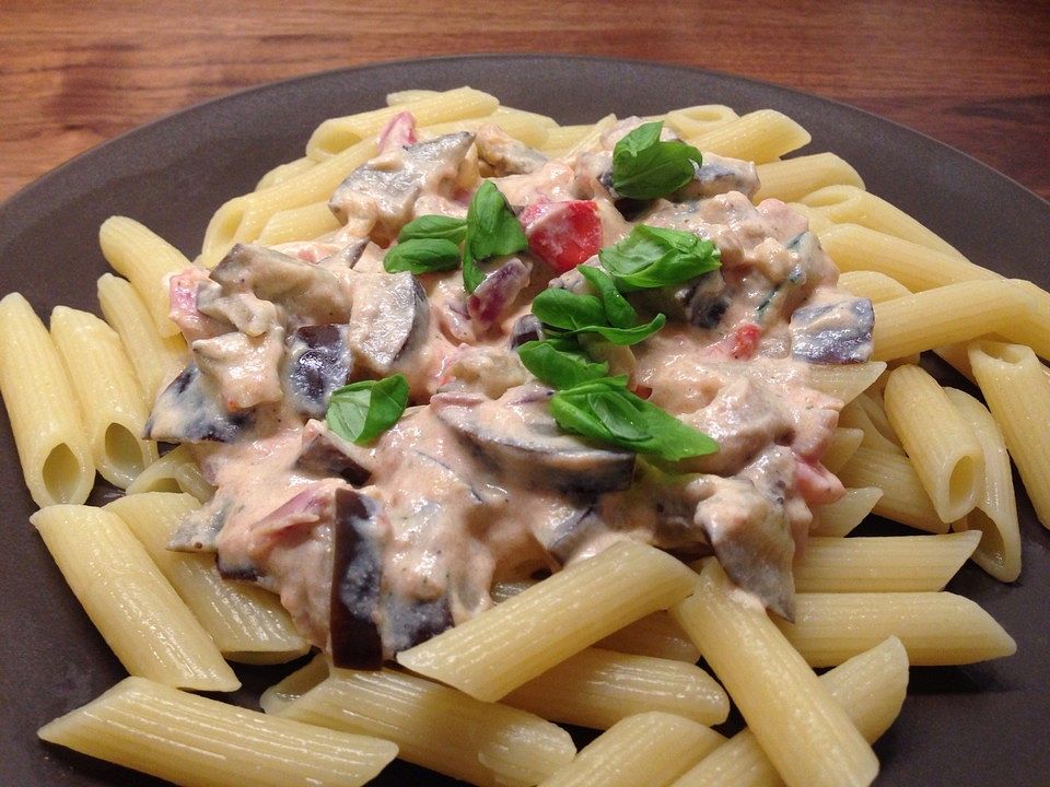 Spaghetti Mit Ricotta Tomaten Und Auberginen Von Pralinchen Chefkoch