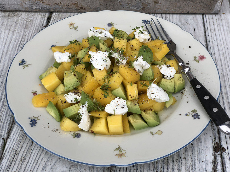 Mango Avocado Salat mit Ziegenfrischkäse von addictedtochocolate Chefkoch