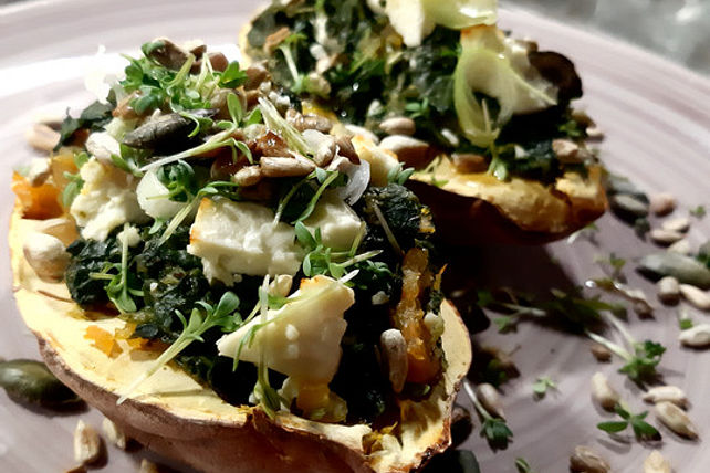 Gefüllte Süßkartoffeln mit Spinat und Feta von ncynbt Chefkoch