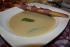 Kohlrabi-Cremesuppe mit Zuckerschoten, Grissini und geräucherter Entenbrust