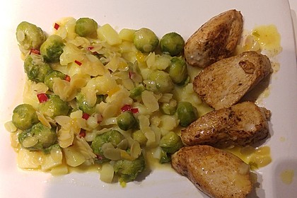 Rosenkohl - Kartoffeln mit Honig - Chili - Butter - Soße (Bild)