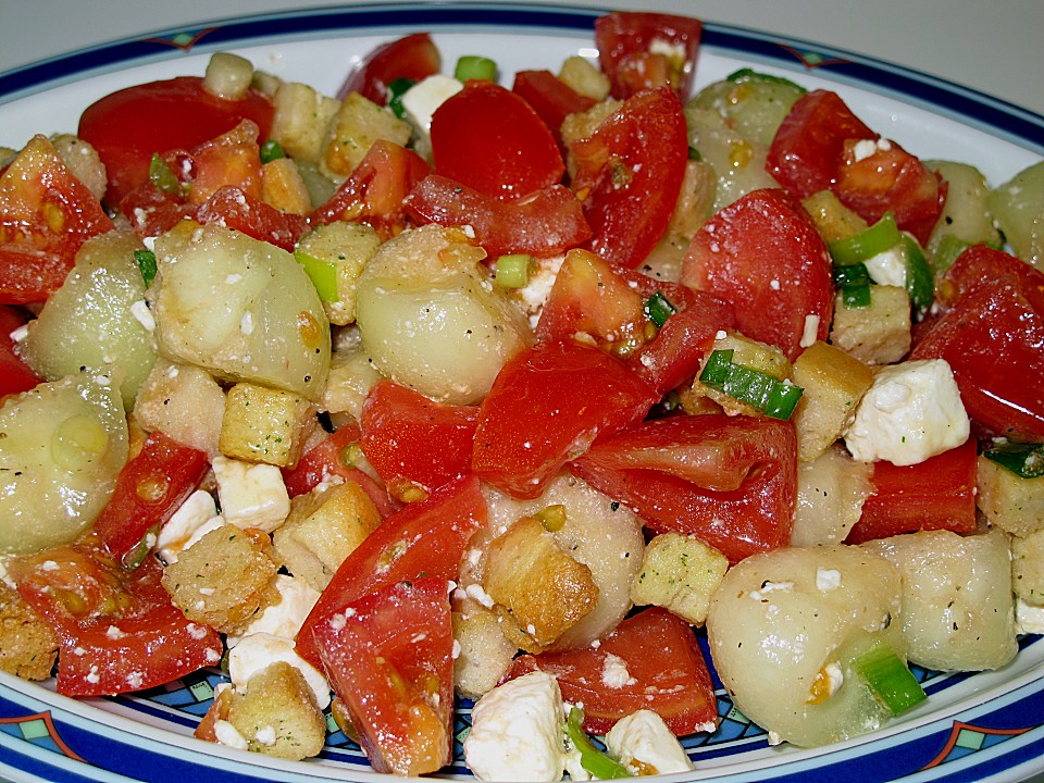 Tomatensalat mit Honigmelone und Schafskäse von peppers07 | Chefkoch