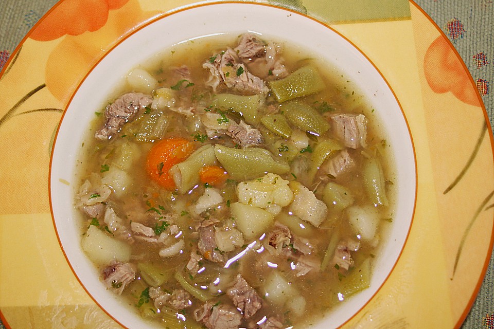 Grüne Bohnensuppe mit Rindfleisch | Chefkoch