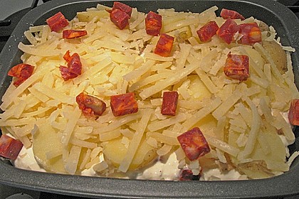 Pikanter Hüttenkäse - Kartoffel - Auflauf (Bild)
