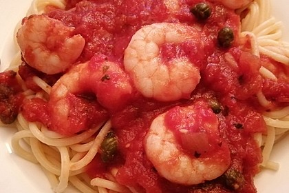 Spaghetti mit Garnelen (Bild)
