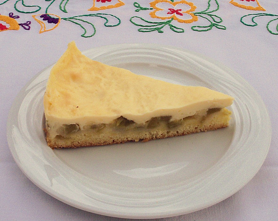 Rhabarberkuchen mit Crème fraiche - Guss von moulino | Chefkoch.de