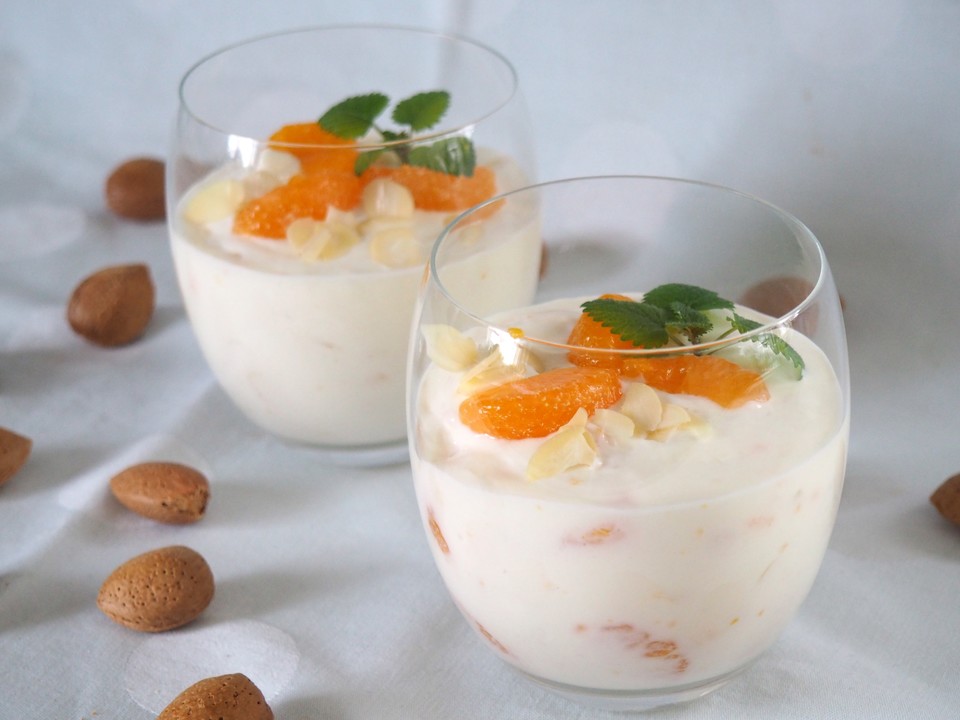 Quarkspeise mit Mandarinen und Mandeln von Dröppelminna | Chefkoch