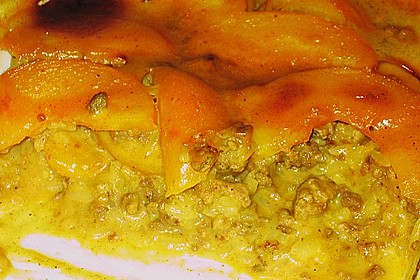 Pfirsich - Gehacktes - Auflauf (Bild)