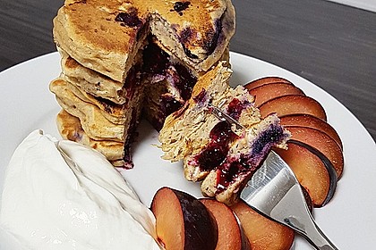 Pancakes mit Blueberries (Bild)