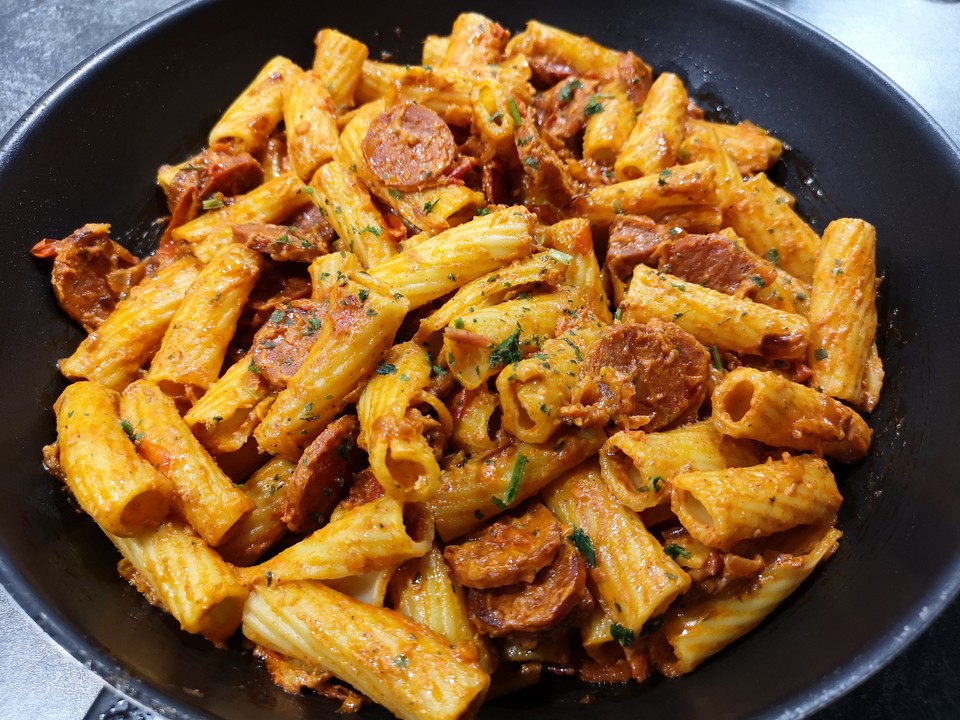 Pasta Mit Chorizo - Zwiebel - Sauce Von Kipo32 | Chefkoch