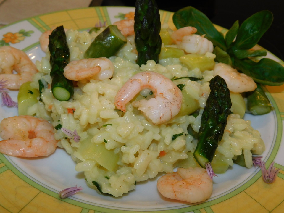 Prosecco Risotto Mit Scampi Und Grünem Spargel Von Ohhhmhhh Chefkoch