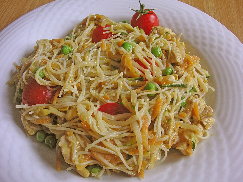Grünes Thaicurry mit Reisnudeln und Gemüse von spheric.galatea | Chefkoch