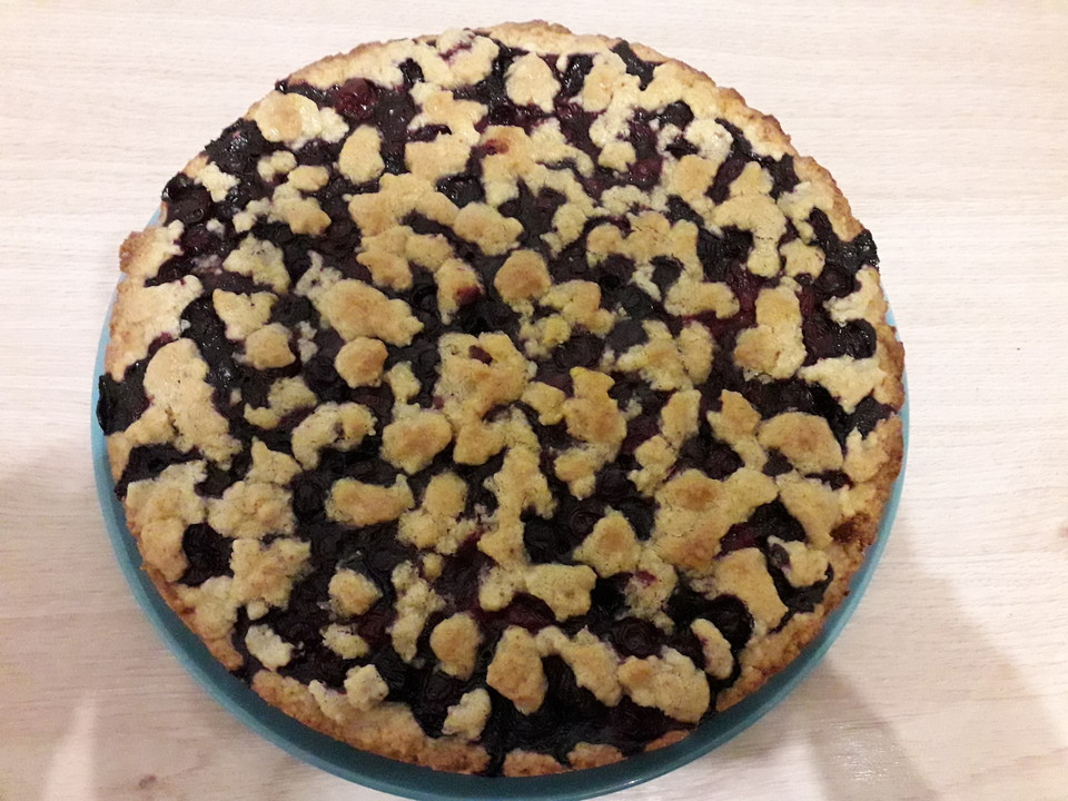 Blaubeerkuchen mit Sahneguss und Streusel von ReginaUndRoland | Chefkoch