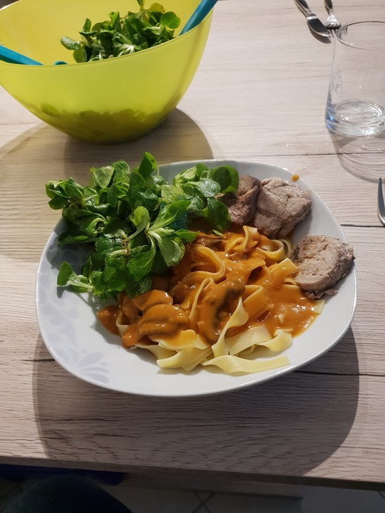 Schweinefilet mit Pilzen und Tagliatelle von Teddy01969 | Chefkoch