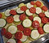 Tomaten-Zucchini-Gratin mit Filet (Bild)