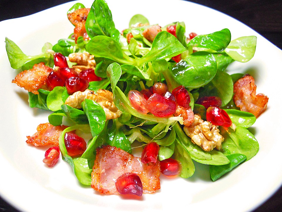 Weihnachtlicher Feldsalat mit Granatapfelkernen von Hasefratz Chefkoch