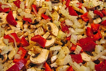 Pizza Knoblauch Champignon Paprika - vegan (Bild)