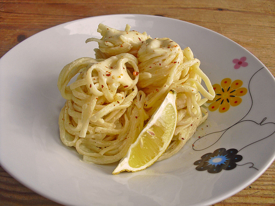Spaghetti mit Zitronen-Mascarpone-Soße von riga53 | Chefkoch