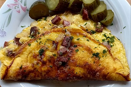 Omelett mit Tomaten und Salami (Bild)