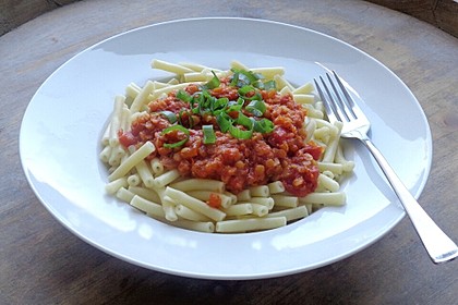 Vegetarische Rote Linsen-Bolognese (Bild)