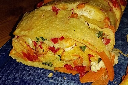 Ofenpfannkuchen mit Gemüse und Feta (Bild)