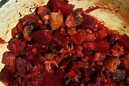 Smokeys Auberginen-Rote Bete-Gemüse aus dem Ofen (Bild)