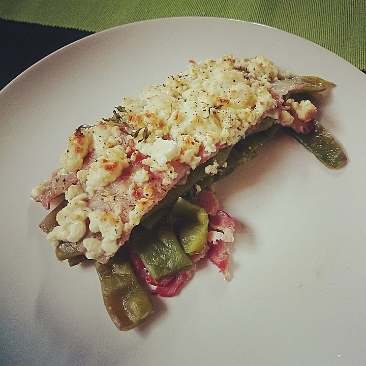 Überbackene grüne Bohnen mit Speck von webbbe | Chefkoch