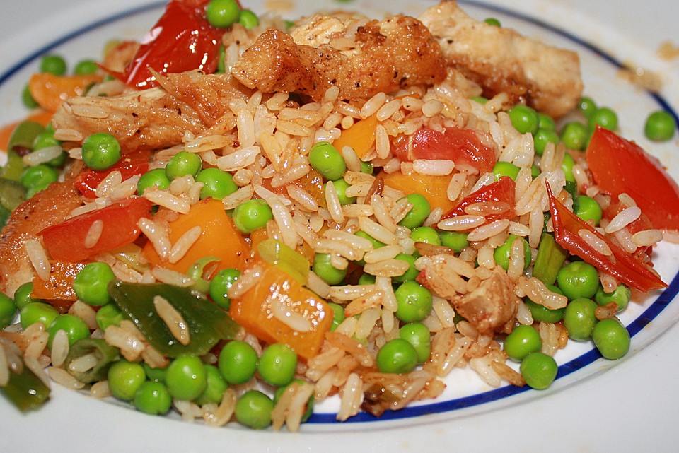 Hähnchen Gemüse Reis Pfanne Kalorienarm | Pfanne Kochen