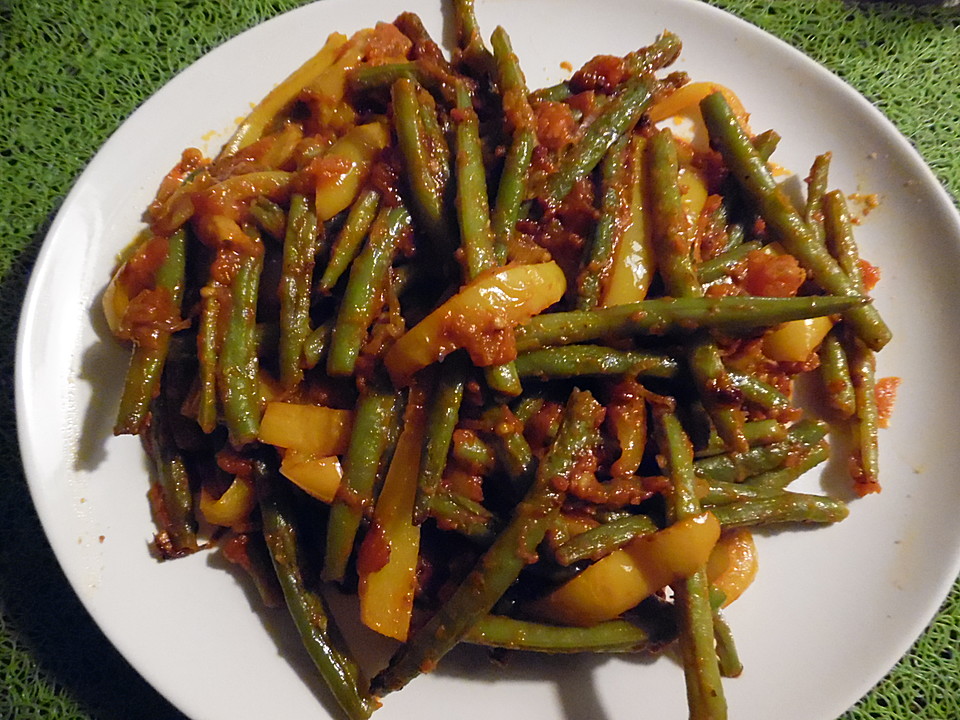 Grüne Bohnen mit Paprika und Tomaten von Pannepot | Chefkoch