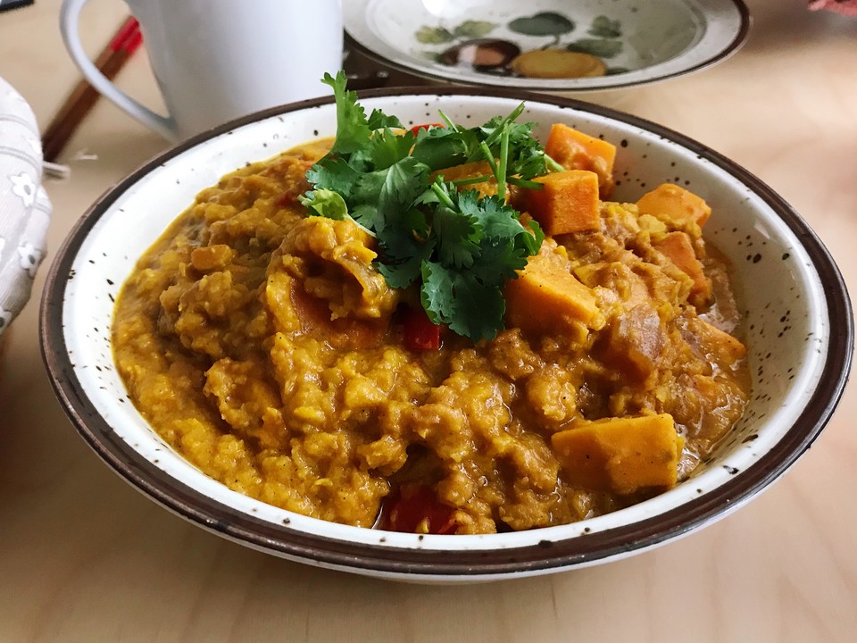 Rote Linsen-Curry mit Süßkartoffeln - Schnelle Rezepte