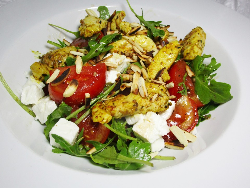 Hähnchen-Tomaten-Salat mit Rucola und Feta von McMoe | Chefkoch