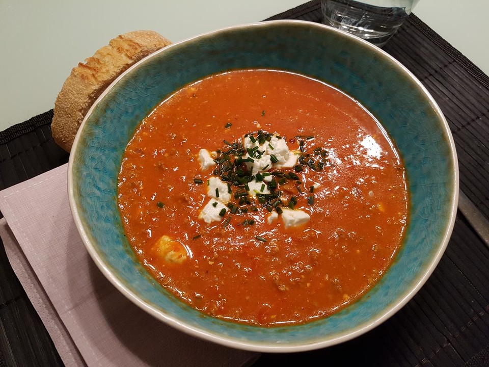 Paprika-Hackfleisch-Suppe mit Feta von lilalulu66 | Chefkoch