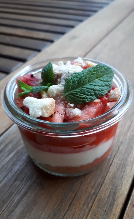Obstkuchen im Glas ohne Backen von saanki | Chefkoch