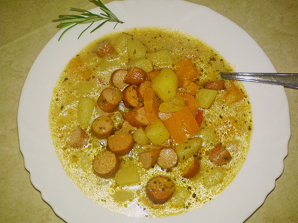 Kartoffel-Paprika-Suppe mit Crème fraîche von Ursula54 | Chefkoch