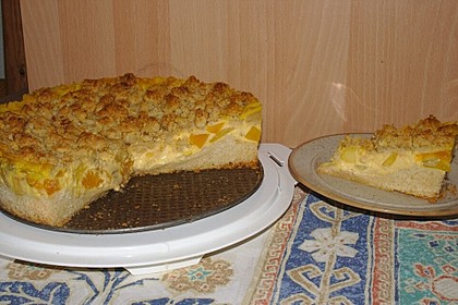 Streuselkuchen mit Kokospudding und Mango (Bild)