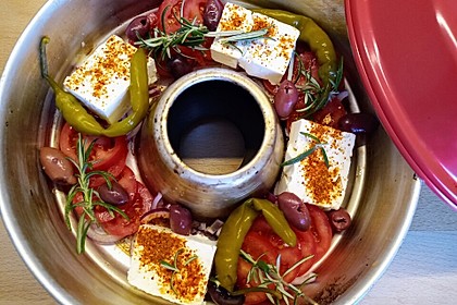 Gebackener Feta mit Tomaten aus dem Omnia-Backofen (Bild)