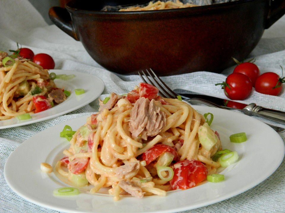 Spaghetti - Salat mit Thunfisch von Koelkast | Chefkoch.de