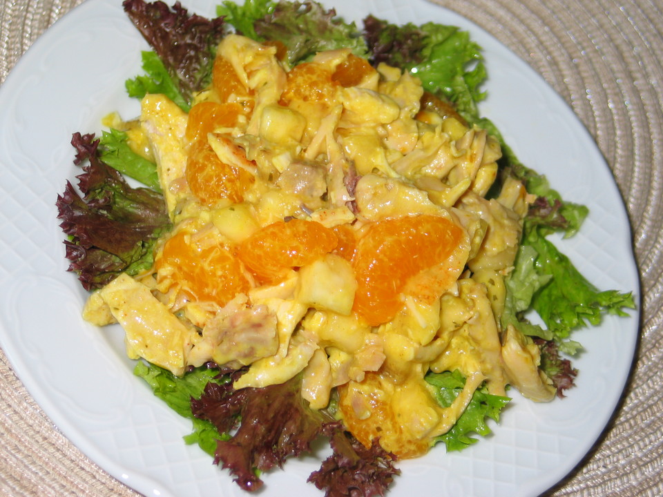 Geflügelsalat mit Banane, Orange und Curry von Blound-Froggy | Chefkoch