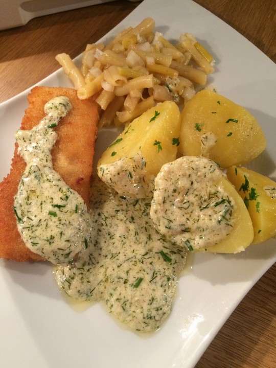 Dill Sahne Soße zu gebratenem Fisch von sweetandjuicy Chefkoch.de