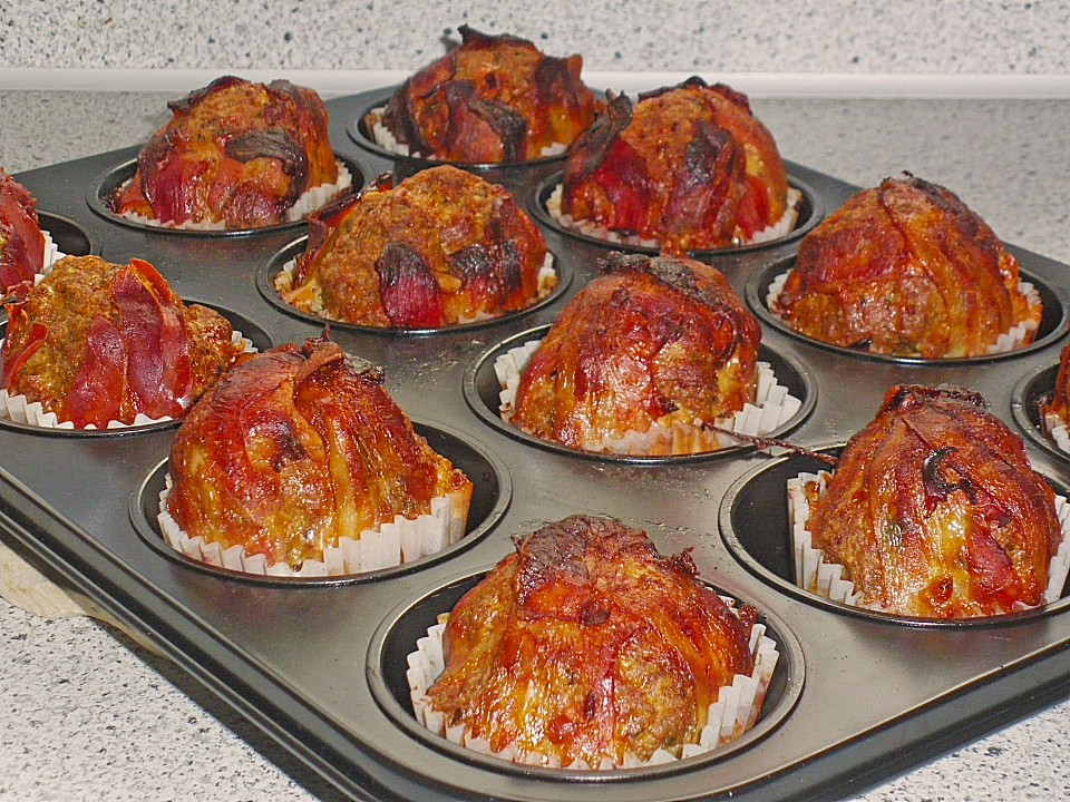 Hackfleisch - Muffins in Baconhülle von fenchelhexe | Chefkoch.de