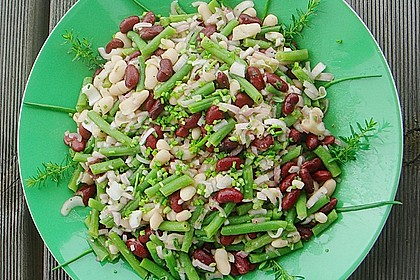Bohnensalat grün - weiß - rot (Bild)