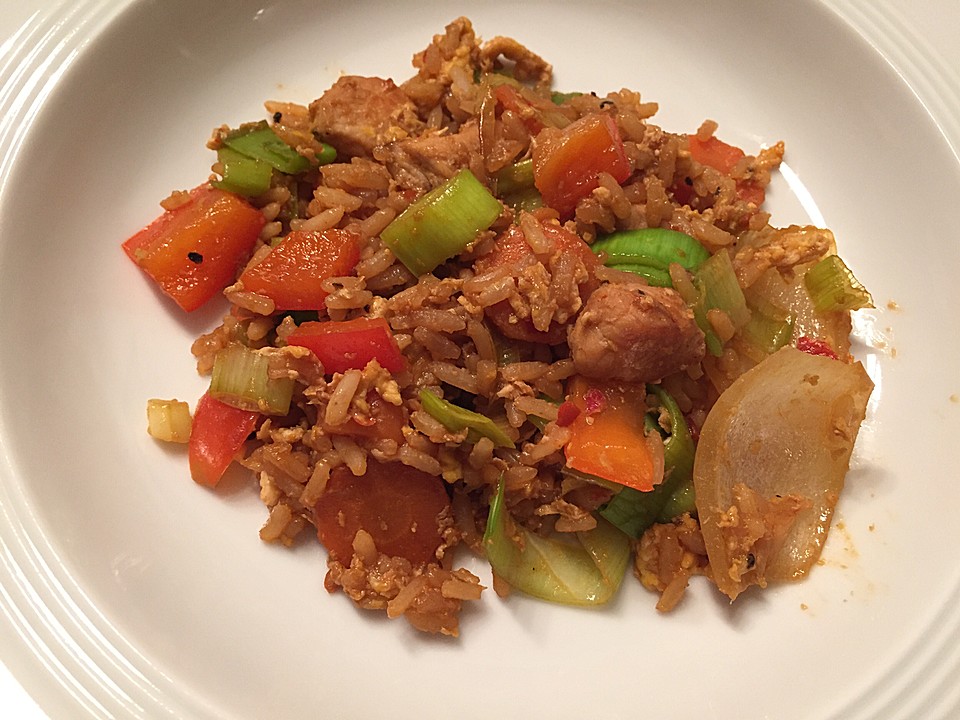 Gebratener Reis mit Hühnchen - Ein schmackhaftes Rezept | Chefkoch.de