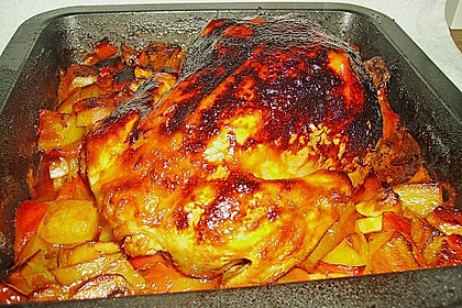 Hühnchen mit Kartoffeln und Paprika (Bild)