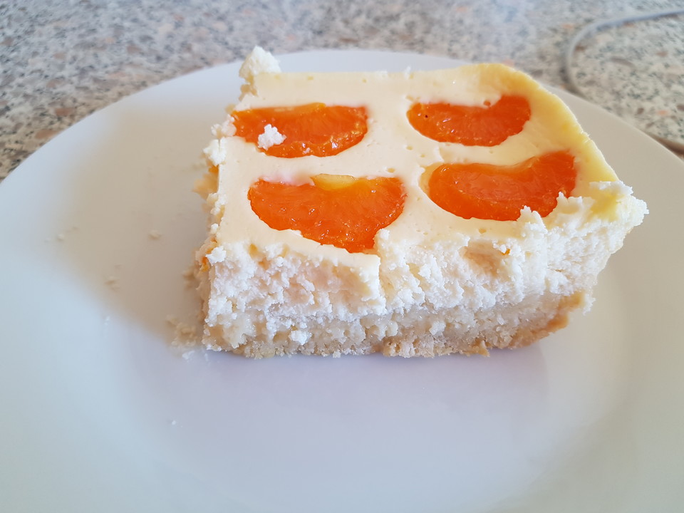 Blitz - Käsekuchen mit Mandarinen vom Blech von Katalin | Chefkoch