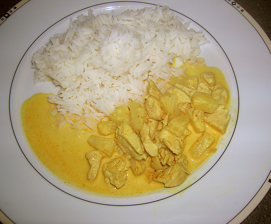 Hähnchen - Ananas - Curry mit Reis von baka4ever | Chefkoch