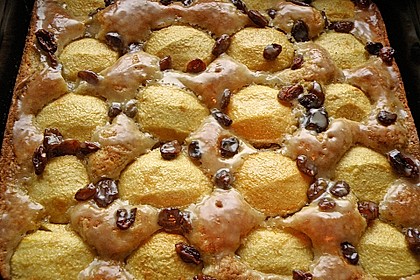 Blitz - Apfel - Mandel - Kuchen mit Punschguss (Bild)
