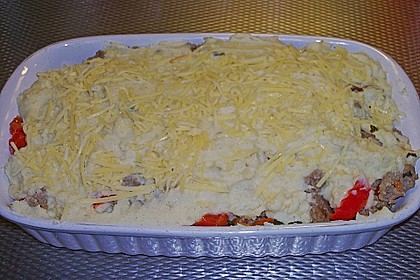 Hackfleisch - Püree - Paprika - Auflauf (Bild)